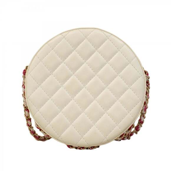 Chanel Shoulder Bag Chain Leather White Pink Champagne Women's P2454315 - Picture 15 of 15